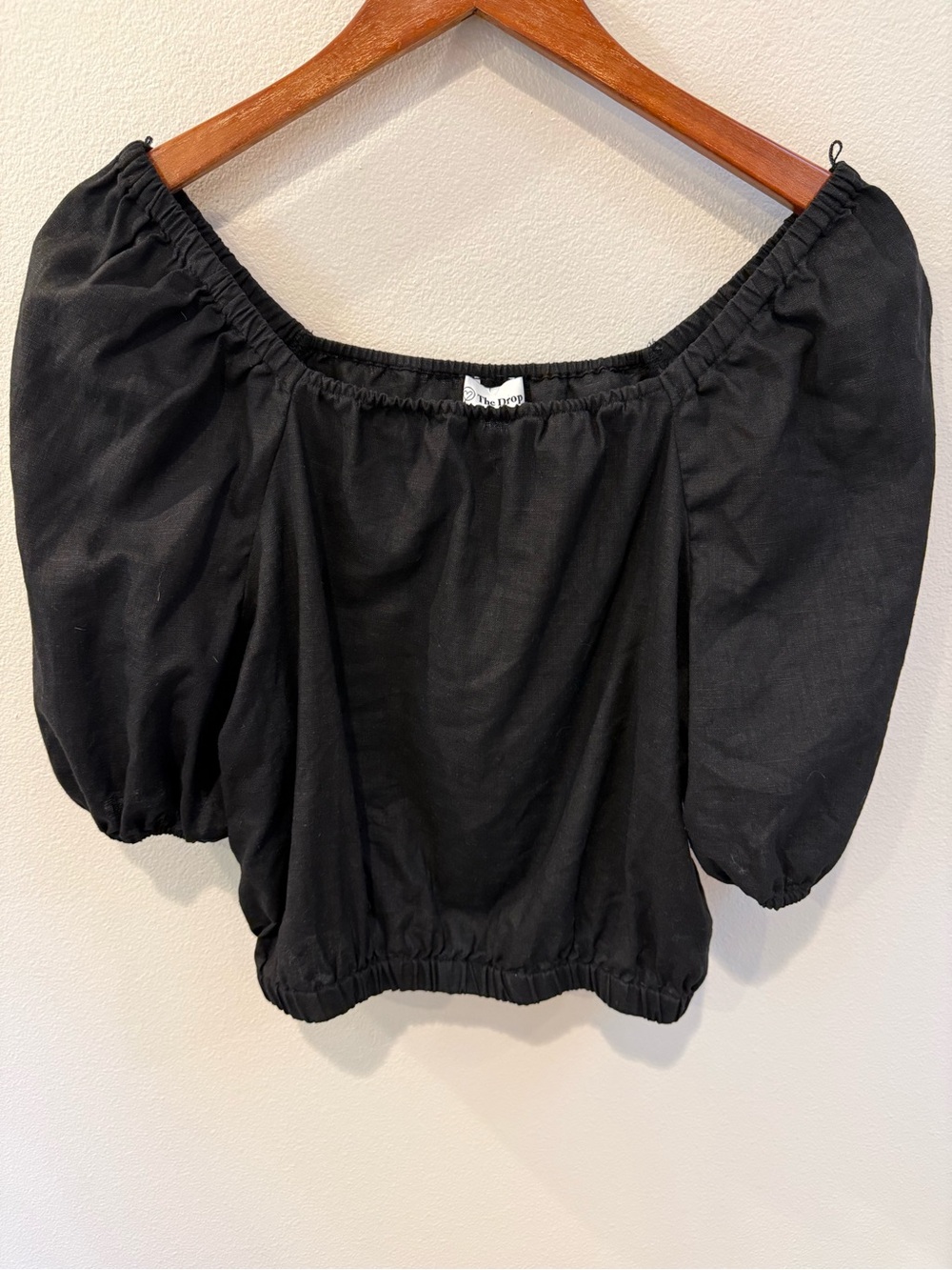 Cotton Black Puff Sleeve Blouse